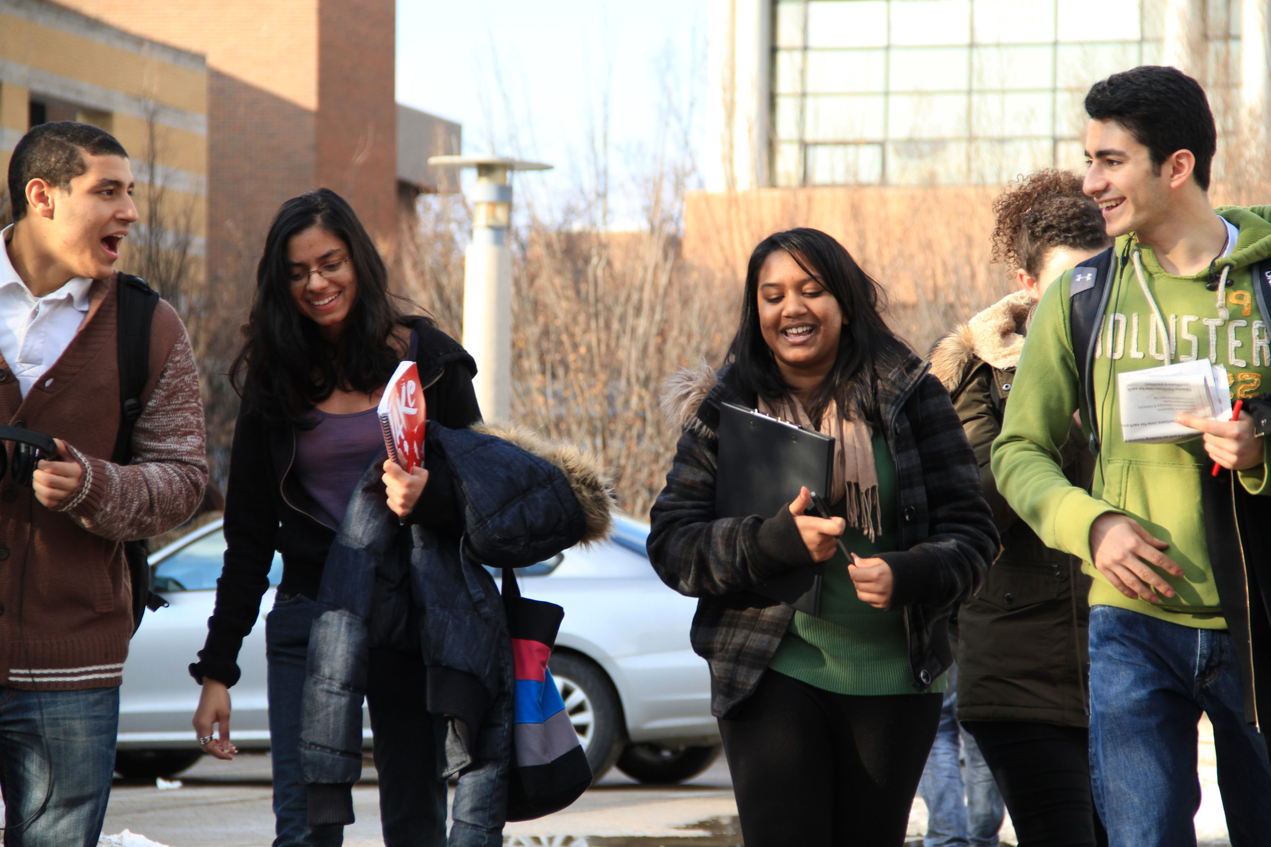 Students walking at the Commons
