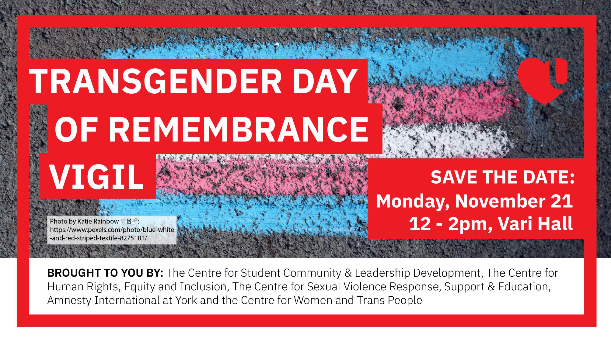 Trans Day of Remembrance Centre for Human Rights, Equity and Inclusion